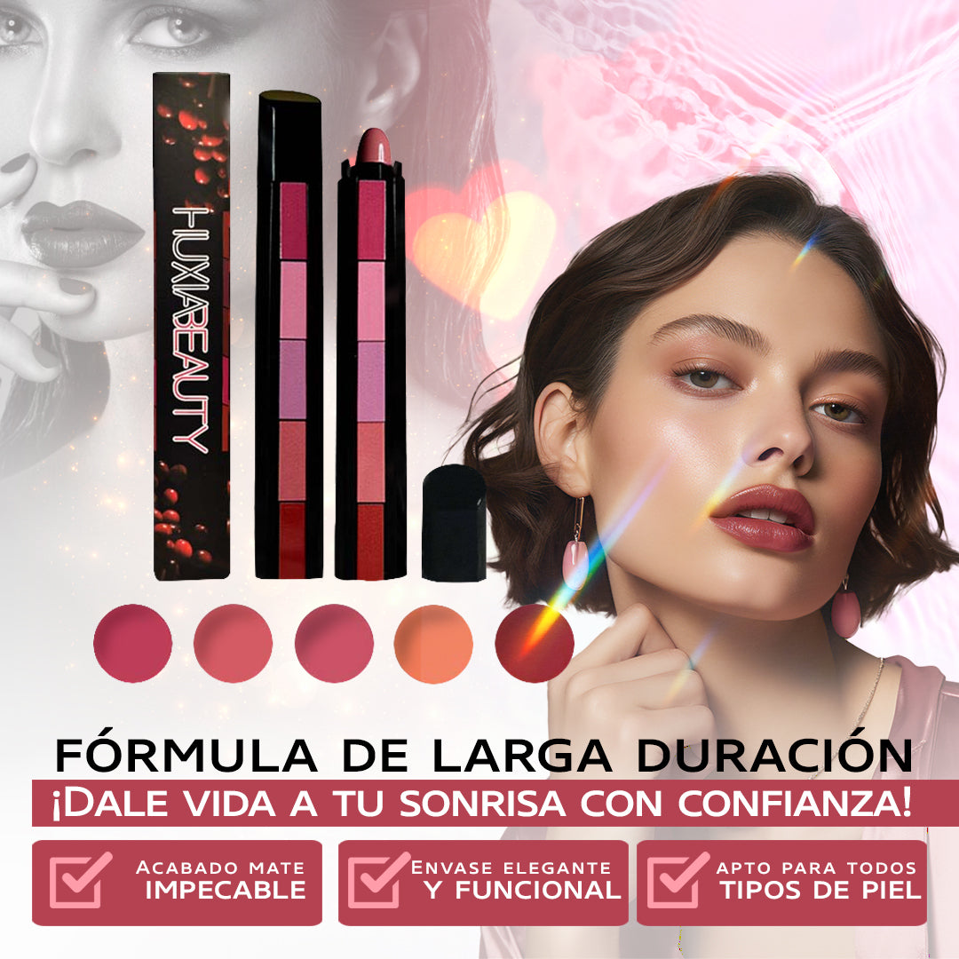 Labial 5 Colores (Pack de 2): Acabado Mate Suave e Hidratante